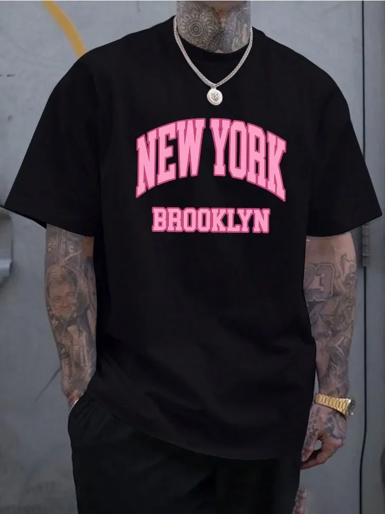 Street Fashion Of New York - Herren Sommer Baumwoll-T-Shirt mit Kurzen Ärmeln,