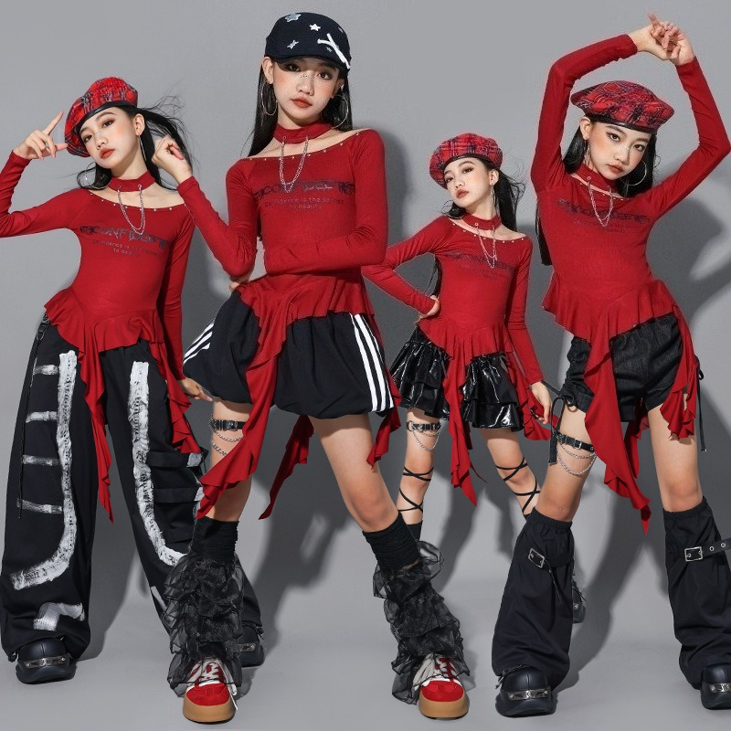 Street Fashion Kpop - Mädchen K-pop Mode Langarm Top Dance