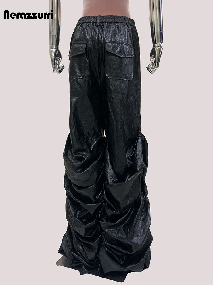 Street Fashion Korean - Mauroicardi Herbst Lange Baggy Schwarz Weiche