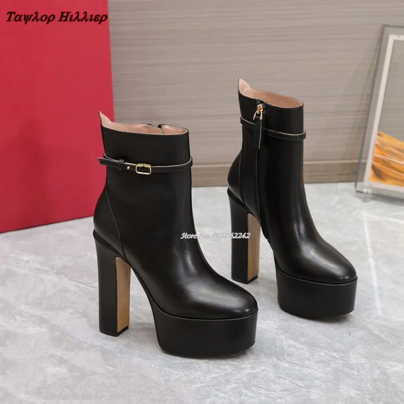 Street Fashion Luxury - Herbst Wasserdichte Plattform Nude Stiefel Luxus
