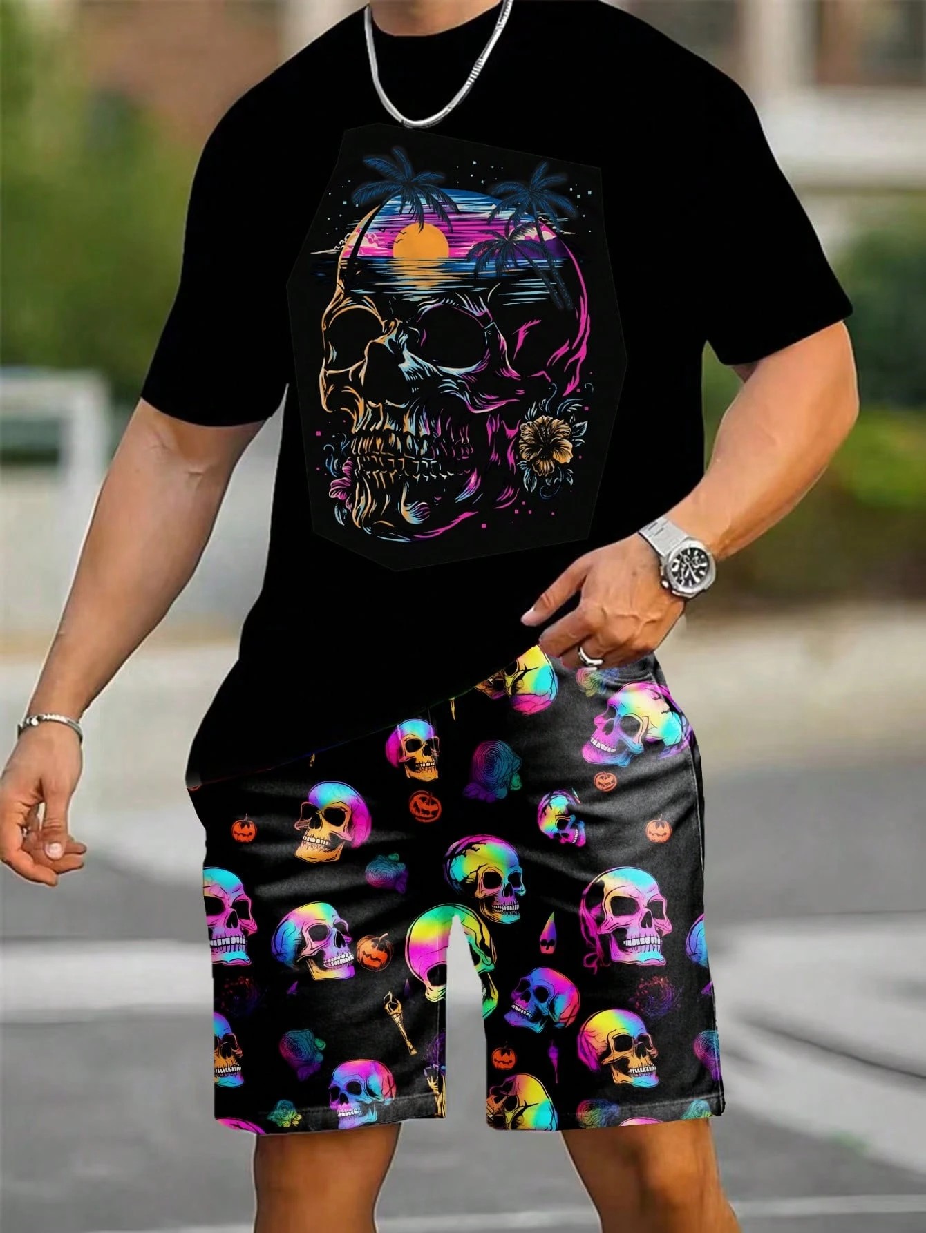 Street Fashion For 2026 - 2026 Sommer Neues Herren Kurzarm-Shorts-Set mit