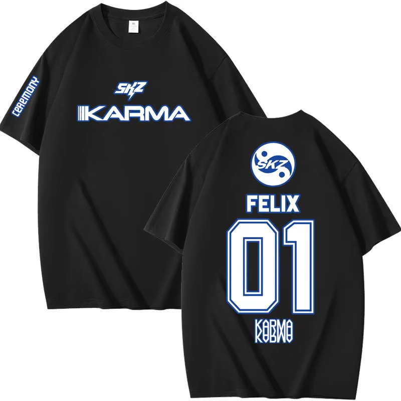Street Fashion Kpop - Beliebte Kpop KARMA Kurzarm T Shirt