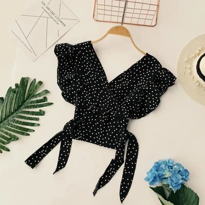 Tupfen Druck Chiffon Schnürung – Street Fashion Korean Bewertung und Preis