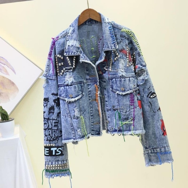Trendige Graffiti-lässige Deni – Street Fashion Graffiti Bewertung und Preis
