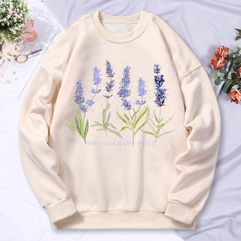Schöne Von Lavendel Druck Frau – Oversized Crewneck Fleece Bewertung und Preis