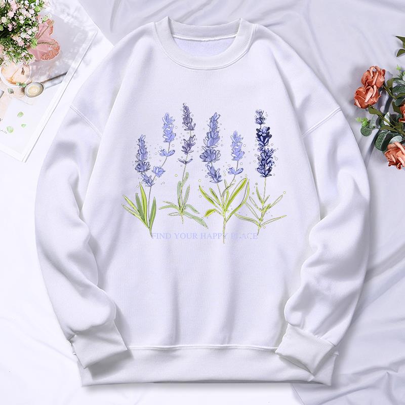 Schöne Von Lavendel Druck Frau – Oversized Crewneck Fleece Bewertung und Preis