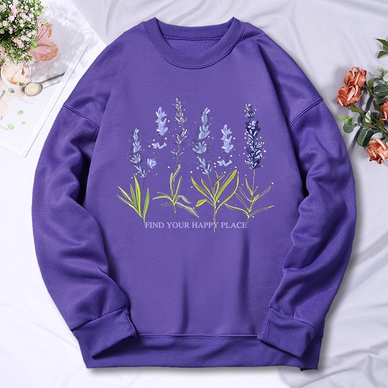 Schöne Von Lavendel Druck Frau – Oversized Crewneck Fleece Bewertung und Preis