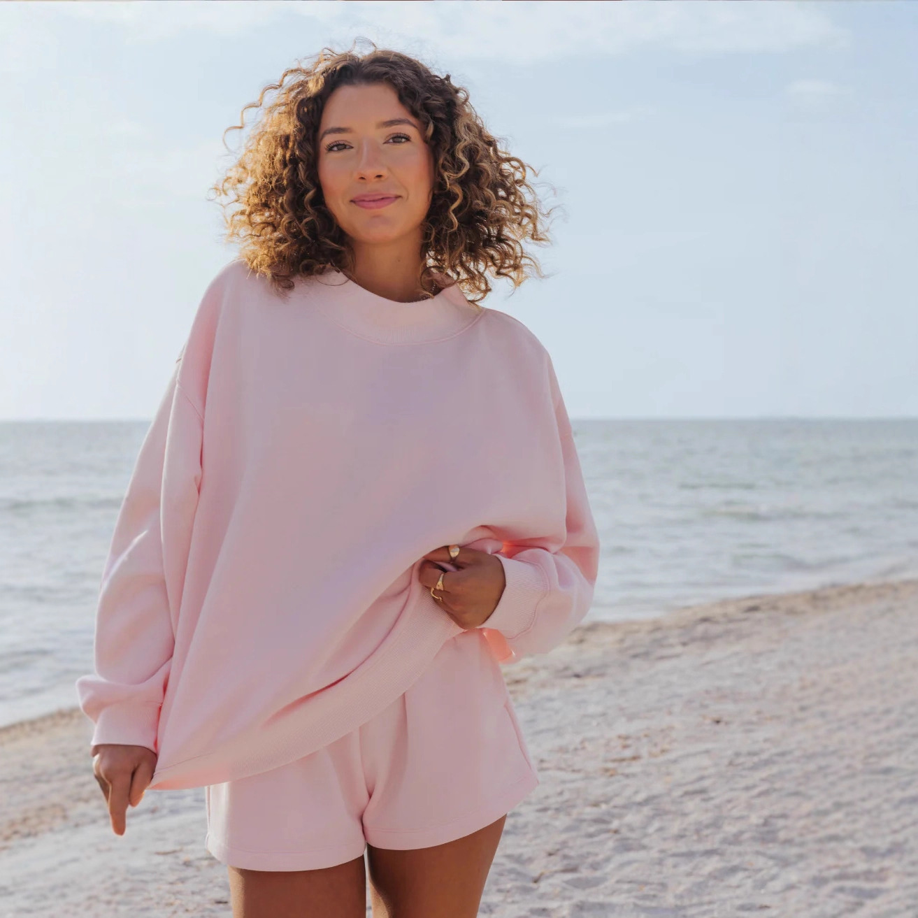 Damen Einfarbiges Fleece Zweit – Oversized Crewneck Fleece Bewertung und Preis