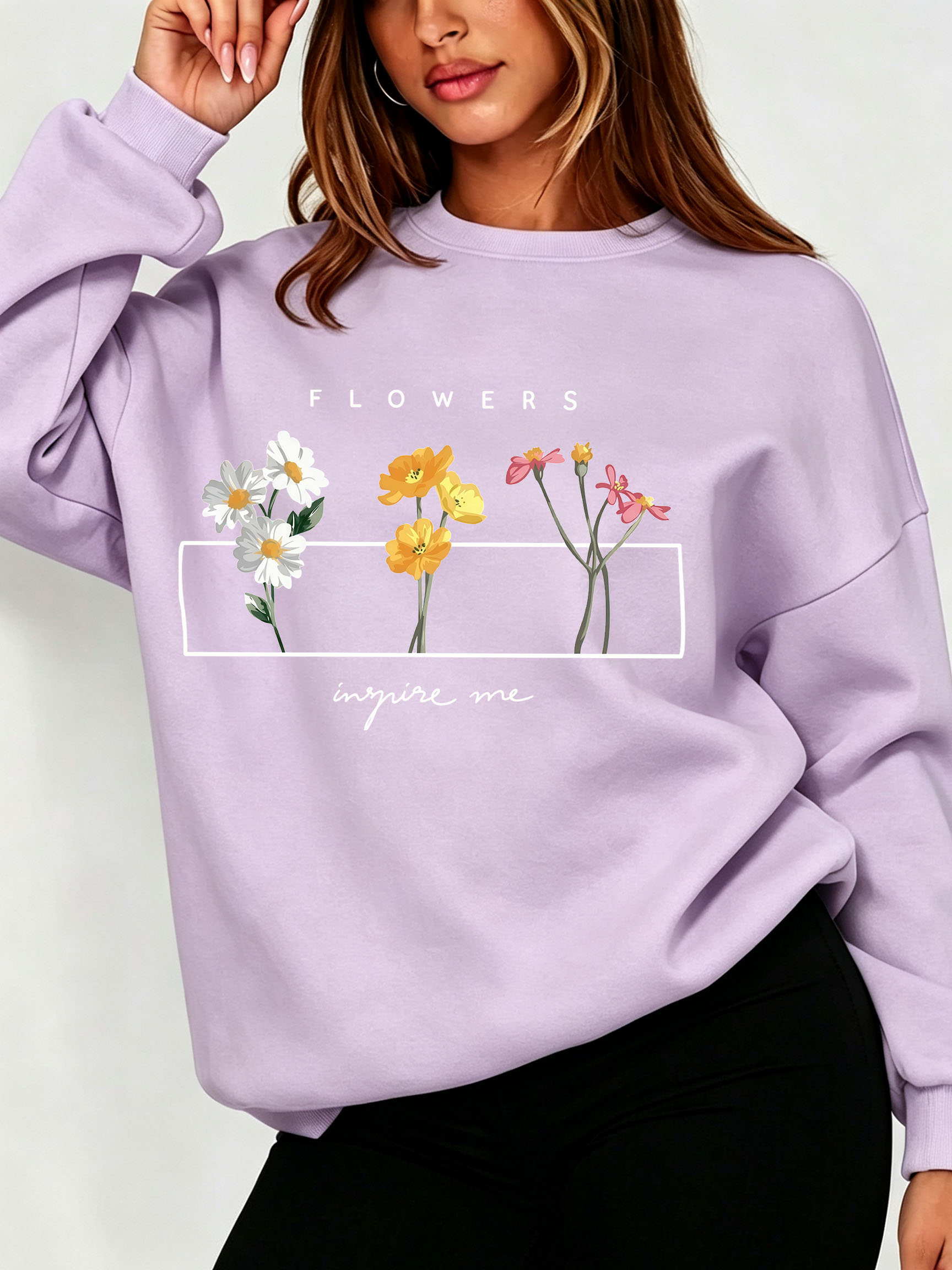 Damen-Sweatshirt mit Gänseblüm – Oversized Crewneck Fleece Bewertung und Preis