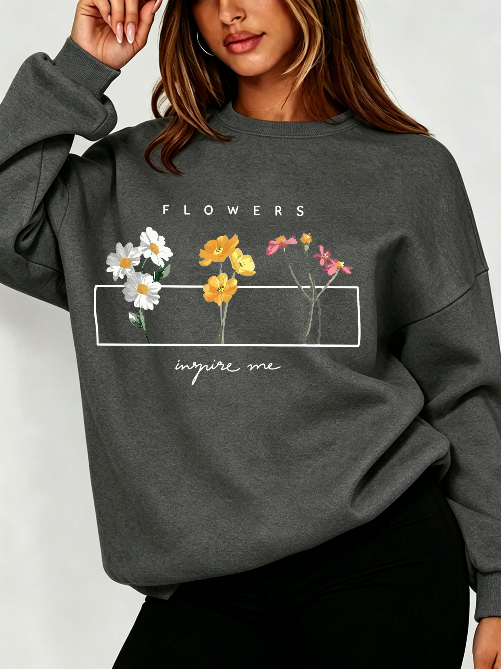 Damen-Sweatshirt mit Gänseblüm – Oversized Crewneck Fleece Bewertung und Preis