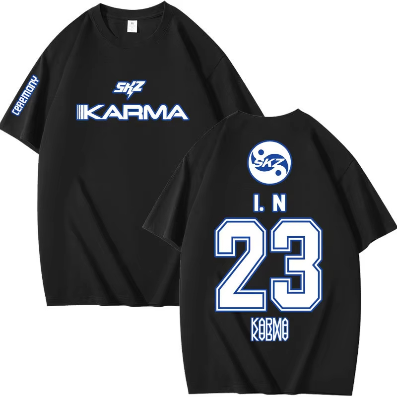 Beliebte Kpop KARMA Kurzarm T  – Street Fashion Kpop Bewertung und Preis